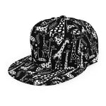 Black And White Cartoon Giraffe Print Snapback Cap