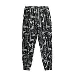 Black And White Cartoon Giraffe Print Sweatpants