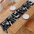 Black And White Cartoon Giraffe Print Table Runner