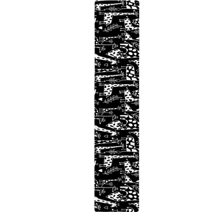 Black And White Cartoon Giraffe Print Table Runner