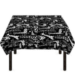 Black And White Cartoon Giraffe Print Tablecloth