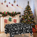 Black And White Cartoon Giraffe Print Tablecloth