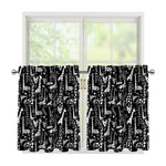 Black And White Cartoon Giraffe Print Tier Curtains