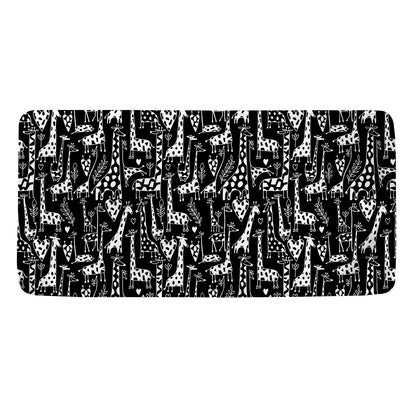 Black And White Cartoon Giraffe Print Towel