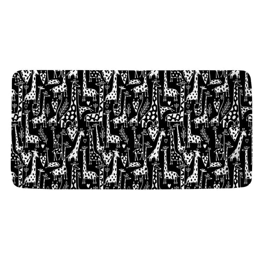 Black And White Cartoon Giraffe Print Towel