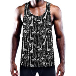 Black And White Cartoon Giraffe Print Training Tank Top