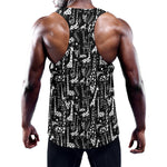 Black And White Cartoon Giraffe Print Training Tank Top
