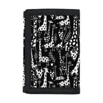 Black And White Cartoon Giraffe Print Trifold Wallet