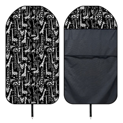 Black And White Cartoon Giraffe Print Waterproof Car Seat Cover