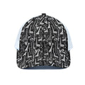 Black And White Cartoon Giraffe Print White Mesh Trucker Hat