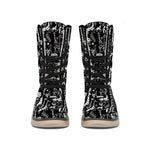 Black And White Cartoon Giraffe Print Winter Boots