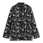 Black And White Cartoon Giraffe Print Women's Blazer