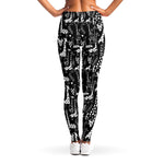 Black And White Cartoon Giraffe Print Women's Leggings