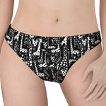 Black And White Cartoon Giraffe Print Women's Thong