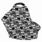 Black And White Cassette Tape Print Baby Seat Cover