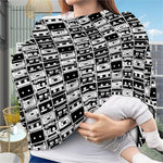 Black And White Cassette Tape Print Baby Seat Cover