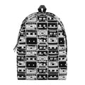 Black And White Cassette Tape Print School Backpack