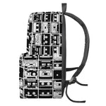 Black And White Cassette Tape Print Backpack