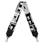 Black And White Cassette Tape Print Bag Strap