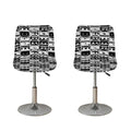 Black And White Cassette Tape Print Bar Stool Covers
