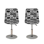 Black And White Cassette Tape Print Bar Stool Covers