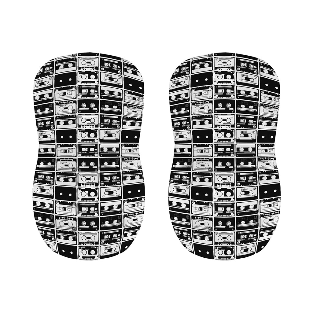 Black And White Cassette Tape Print Bar Stool Covers