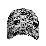 Black And White Cassette Tape Print Baseball Cap