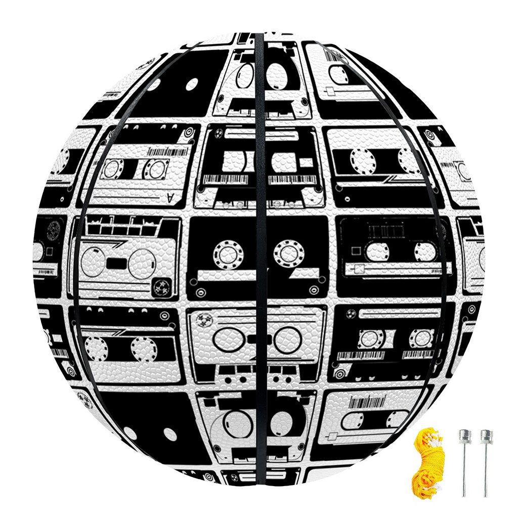 Black And White Cassette Tape Print Basketball