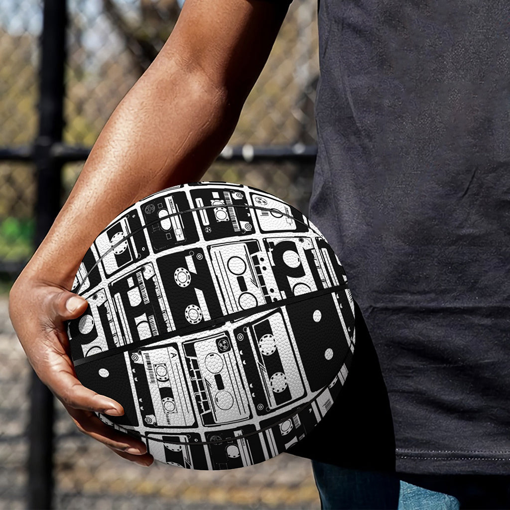 Black And White Cassette Tape Print Basketball