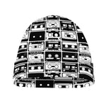 Black And White Cassette Tape Print Beanie