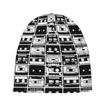 Black And White Cassette Tape Print Beanie