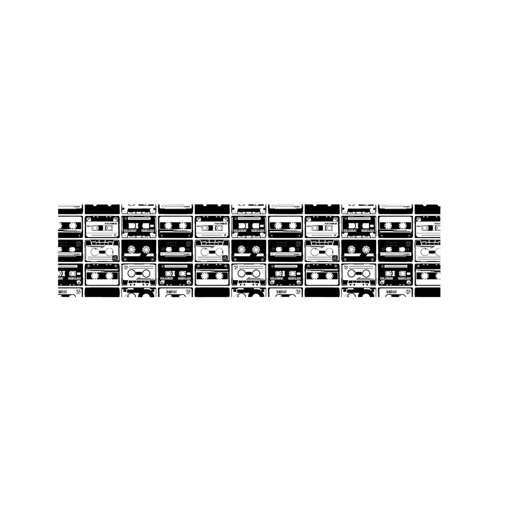 Black And White Cassette Tape Print Bed Runner