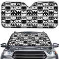 Black And White Cassette Tape Print Car Windshield Sun Shade