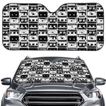 Black And White Cassette Tape Print Car Windshield Sun Shade