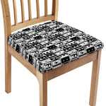 Black And White Cassette Tape Print Chair Cushion Cover