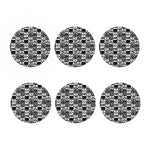 Black And White Cassette Tape Print Coaster Set