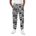 Black And White Cassette Tape Print Cotton Sweatpants