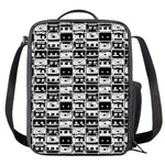 Black And White Cassette Tape Print Crossbody Lunch Bag