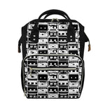 Black And White Cassette Tape Print Diaper Bag