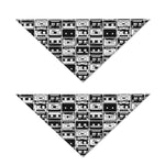 Black And White Cassette Tape Print Dog Bandana