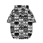 Black And White Cassette Tape Print Dog Zip Up Hoodie