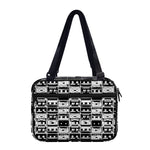 Black And White Cassette Tape Print Double Strap Bible Bag