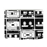 Black And White Cassette Tape Print Drum Lamp Shade