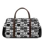 Black And White Cassette Tape Print Duffle Bag