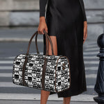 Black And White Cassette Tape Print Duffle Bag