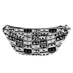 Black And White Cassette Tape Print Fanny Pack