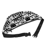 Black And White Cassette Tape Print Fanny Pack