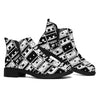 Black And White Cassette Tape Print Flat Ankle Boots