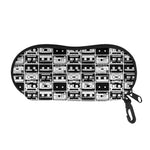 Black And White Cassette Tape Print Glasses Case