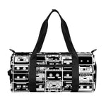 Black And White Cassette Tape Print Gym Bag